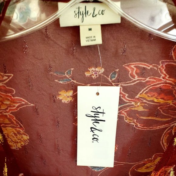 Style & Co. Printed Drawstring-Waist Top - Picture 6 of 6